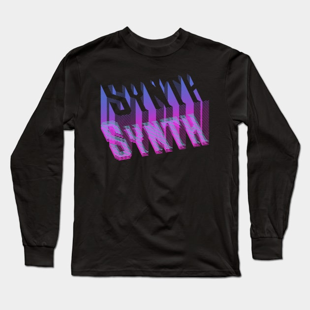 Synth retro vaporwave aesthetic Long Sleeve T-Shirt by Mewzeek_T